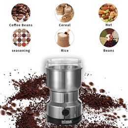 Startseite elektrische Kaffeemühle Bohnen Gewürze Nüsse Getreide Schleifmaschinen Edelstahl Mini Kaffeemaschinen