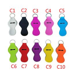 10 Colours Stylish Neoprene Chapstick Holder Handy Lip Balm Keychains Neoprene Lipstick Holder Keychain Pouch RTS Keychain