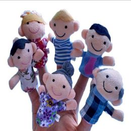 60pcs=10 Lot Family Toys Set Mini Plush Baby Toy Boys Girls Finger Puppets Educational Storey Hand Puppet Cloth Doll