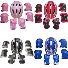 7Pcs Kids Safety Roller Skating Helmet Knee Elbow Wrist Pads Set for Bicycle Cycling Skateboarding Protective Gear