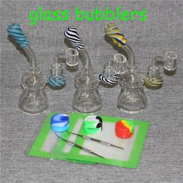 Glass Bong Dab Rig Water Pipes 6.3" Tall with 4mm Quartz Banger Bongs Heady Mini Pipe Wax Oil Rigs Small glass rigs