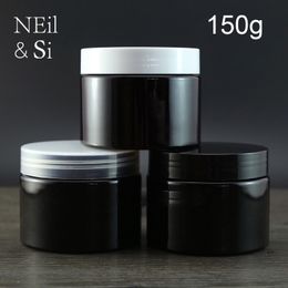 Black 150g Plastic Jar Cosmetic Body Lotion Cream Bottle Empty Coffee Beans Pill Storage Containers Free Shipping
