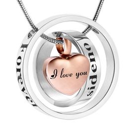 Cremation Jewellery for Ashes Necklace ash Memorial Urn Pendants Holder for ashes women/men-i love you