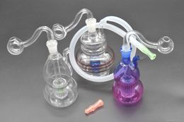3style mini 10mm Oil burner bong Pyrex thick glass oil burner pipe glass bubbler oil burner mini bong for bubbler water pipes bong with hose