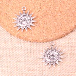 26pcs Charms double sides sun moon 28*25mm Antique Making pendant fit,Vintage Tibetan Silver,DIY Handmade Jewellery