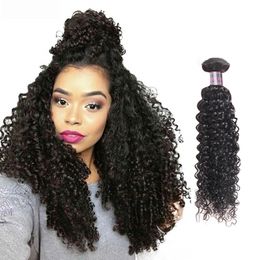 kinky weaves for natural hair NZ - Ishow Indian Deep Wave Virgin Human Hair Bundles Weave Kinky Curly Peruvian Extensions for Women Girls Natural Color All Ages 8-28inch