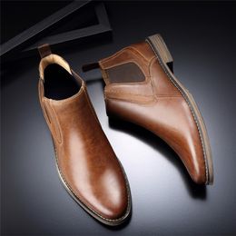 hot sale autumn winter genuine leather casual shoes vintage handmade dress ankle desert boots wedding party fashion boots big size