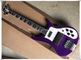 In stock Avaiable 4 Strings Purple Body Electric Bass Guitar with Rosewood Fingerboard,White Pickguard,Chrome Hardware,Can be Customised