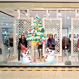 The Shop Window Snowman Christmas Tree Wall Sticker Christmas Decorations For Home Christmas Window Sticker