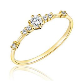 New Fashion Woman ring Simple Crystal Brand Rings For Women Gold/Silver Color Female Ring Party Wedding Jewelry Wholesale