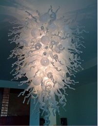 Foyer White Chandeliers Lamps Large Murano Pendant Wholesale Italian French Hand Blown Glass Chandelier with Led Lights