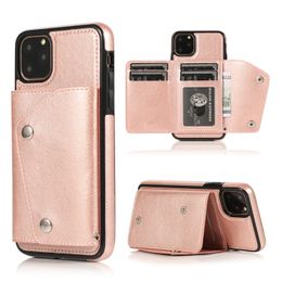 Pu Leather Case with Back Multiple Card Slots Portable String For iPhone 11 11 Pro 11 PRO MAX XR XS Max 6 6S 7 8 PLUS 100PCS/LOT