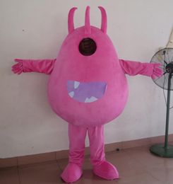 2020 factory sale hot the head pink germs bacteria monster mascot costume for adults for sale