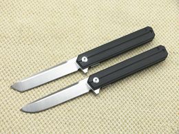 New Ball Bearing Flipper Folding Knife D2 Tanto/Drop Point Satin Finish Blade Black G10 Handle EDC Pocket Gift Knives