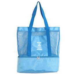 mesh beach bag with cooler