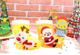 100pcs DIY Child Handmade Materials Kit Christmas Socks Santa Claus Hang Decorations Kids Crafts