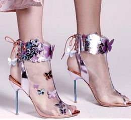 Summer Transparent Mesh Women Ankle Boots Rome Style High Heels Women Gladiator Shoes Peep Toe Lace-Up Women Pumps