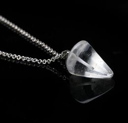 Fashion Hexagonal Prism Necklaces Gemstone Rock Natural Crystal Quartz Healing Point Chakra Stone Long Charms Women Necklace Jewellery