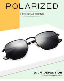 Famous designers design polarized sunglasses in European and American fashion Women's web celebrity small frame metal sunglasses