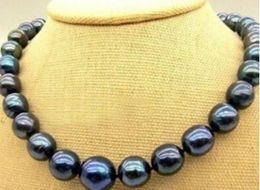 Women's gift for women silver-jewelry 10-11mm real black natural pearl necklace 17 "jewelry gift factory