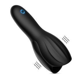 Male Masturbator 10 Speed Vibration Aircraft Cup Glans Stimulator Massager Silicone Penis Vibrator Erotic Sex Toys For Men Adult Y19052802