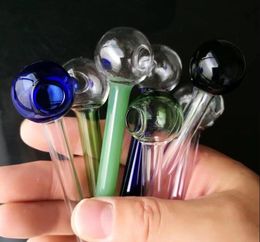 A1 High-quality mixed color 10CM straight burning pot   , New Unique Glass Bongs Glass Pipes Water Pipes Hookah Oil Rigs Smoking with Droppe