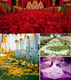 100pcs/lot Silk Rose Petals Petalas Wedding Decorations Artificial Polyester Flowers Confetti 55 Colours Wedding Decoration Flowers JXW268