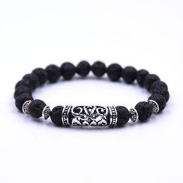 New 8MM Natural Black Lava Stone Turquoise bead Bracelet DIY Aromatherapy Essential Oil Diffuser Bracelet For Women