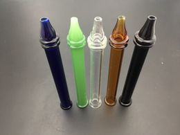 Colorful Pen Style Straight Tube Glass Water Pipes Smoking Accessories Dab Straw