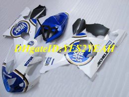 Exclusive Motorcycle Fairing kit for SUZUKI GSXR600 750 K4 04 05 GSXR600 GSXR750 2004 2005 ABS White blue Fairings set+Gifts SG32