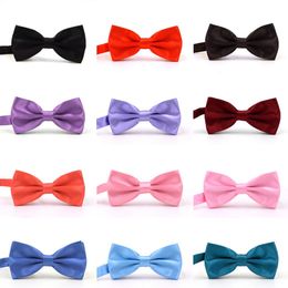 Bow ties 39 Colours 12*6cm Adjust the buckle solid Colour bowknot Occupational bowtie for Christmas Gift Free bowtie