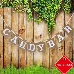 Candy Bar Paper Cardboard Bunting Banner Garland Vintage Wedding Decor Sign Baby Shower Birthday Party Buffet