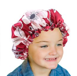 Satin Sleep Bonnet for Parent Kids Day Night Sleep Cap Soft Silky Hair Care Wear Hat Women Head Wrap Hair Accessories