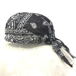 Fashion 100% Cotton Paisley Motorcycle Skull Cap Doo Rag Bandana Hair Wrap Hat Head Cover Free Shipping