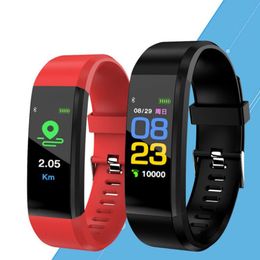 New 115plus Colour screen smart bracelet sports waterproof step counter Bluetooth sync with heart rate blood pressure