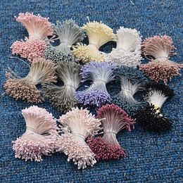 400pcs 1.5mm Mini Pearl Stamen Artificial Flowers Pompom Pistil for Home Wedding Party Decoration DIY Scrapbook Photo Probs Accessories