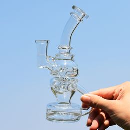 NEW Oil Rig Shisha Glass Water Pipe 7 inch Dab Rigs Clear 14mm Male Joint Smoking Accessories Cute Glass Bong Oil Burner Hookah