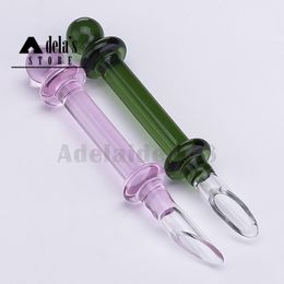 Colorful Glass Dabber For Wax Collecting Smoking Vaporizer Dab Taster Tool For Oil Rig 2 Sizes Glass Hand Water Pipe Bong 745