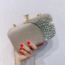 Hot Sale Rhinestones Flap Bridal Hand Bags Solid Clutches For Wedding Jewellery Three Colours Prom Evening Party Crystals Shoulder Bag