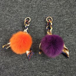 2018 New Pattern Fox Fresh And Fresh Small Fruit Leather And Fur Pendant Ornament Plush Bag Genuine Key Buckle P3227