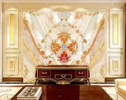 Custom Wallpaper 3D Stereoscopic European luxury royal flying marble e Painting Modern Abstract Art Wall Mural Living Room Bedroom Wallpaper