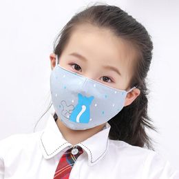 Cartoon 3D Face Mask for Kids Mouth Cover PM2.5 Anti-dust Mouth Mask Respirator Dustproof Anti-bacterial Washable Reusable Print Face Masks
