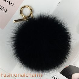 15cm/6" Soft Large Real Fox Fur Ball Pompom Charm Keychain Pendant Keyring Tassels