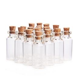 5ml Cork Wood Mini Glass Bottles Plastic Stopper Small Bottle Vial Jars Pendants Craftwork Drift Bottle Storage Craft SN4364