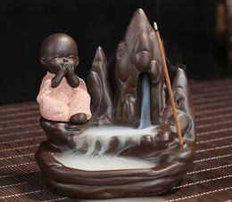 Incense Burner Creative Home Decor The Little Monk Small Buddha Censer Backflow Incense Burner Promotion