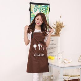 Letter Print Kitchen Apron Adjustable Restaurant Aprons Waterproof Breathable Cooking Baking Aprons Women Home Sleeveless Apron BC BH0472
