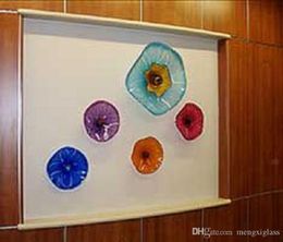 Decorative Coloured Murano Glass Plates Modern Art Hanging Blown Glass Plate Wall Decoration Fancy Led Decorative Wall Lights India