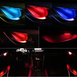 JURUS New 6 Colors Led Car Door Atmosphere Lamps Interior Door Bowl Handrail Handle Lamp Decoration Car interior Ambient Light