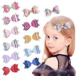 baby girl big hair bow barrettes Design bowknot double glitter Children Headwear Kids Hairpin Girls Hair Clips Baby Hair Accessories