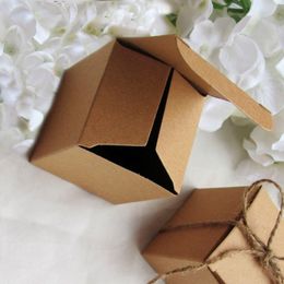 50PCS 2" Square Kraft Candy Boxes Wedding Favors Sweet Holders Birthday Party Table Decors Favor Package Ideas